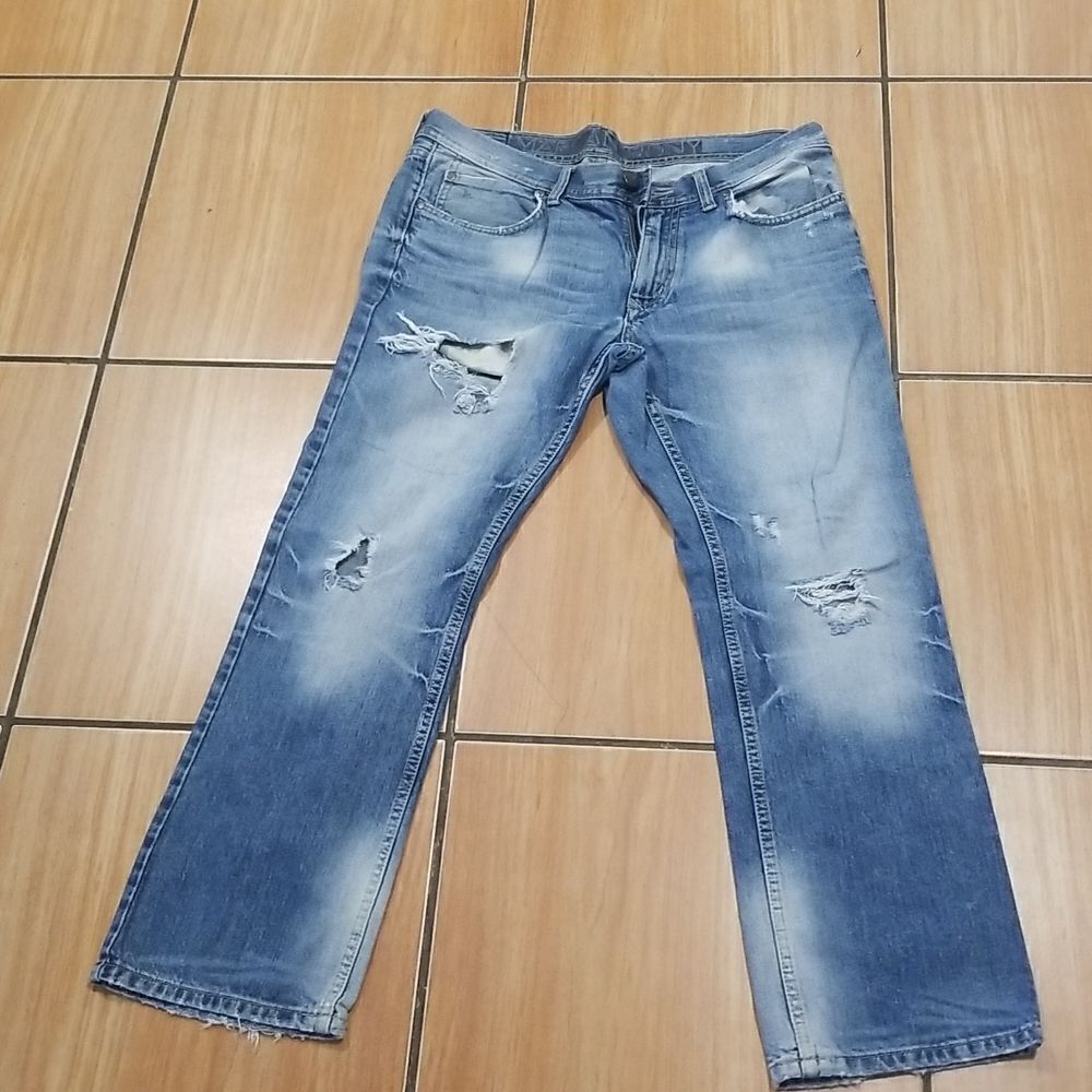 Vintage Marc Anthony Relaxed Fit Distressed Jeans USA Made Mens Size 34 x 30